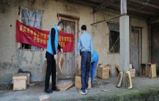 2022年11月10日，中蜂养殖专家志愿服务分队，前往恒合乡中蜂养殖户开展中蜂入冬前的饲养管理技术服务。